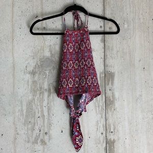 Red Yellow Printed Halter Top